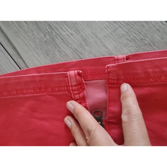 Free People Denim Mini Skirt Full zip Women waist 26" Red - Picture 7 of 8
